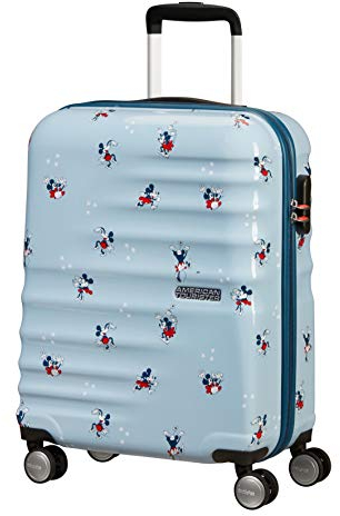 American Tourister Wavebreaker Disney - Spinner S Handgepäck, 55 cm, 36 L, Blau (Minnie Darling Blue)