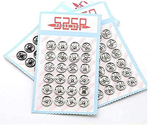 YICBOR 288sets/lot Sew-on PressSnap Buttons Metal Snap Fastener Buttons Press Button for Sewing Clothing(Black Nickle, 7mm)