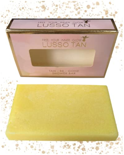 The Original Luxury Tan-Be-Gone Shower Bar By Lusso Tan. Organic, Vegan and Cruelty-Free Self-Tan Eraser With Natural Essential Oils. Paraben Free. Removes Fake Tan In Minutes!
