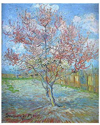 Spiffing Prints Vincent Van Gogh – Pfirsichbaum in Blüte (in Erinnerung an Mauve), 1888 Giclée, extragroß, halbglänzend, ungerahmt