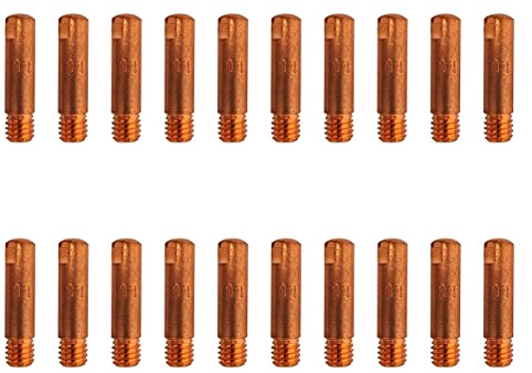 ELCAN 20 Puntas de contacto de cobre M6x25x5.8mm para antorcha 15ak de 0.6/0.8/1.0. Consumibles y accesorios pistola soldar. Boquillas para torcha soldadura hilo mig mag de 1,0mm