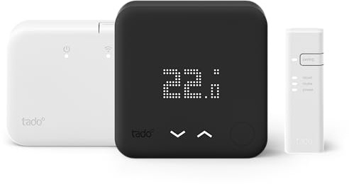 tado° Starter Kit - Wireless Smart Thermostat Black Edition [incl. Programmer with Hot Water Control] (V3+) [UK]