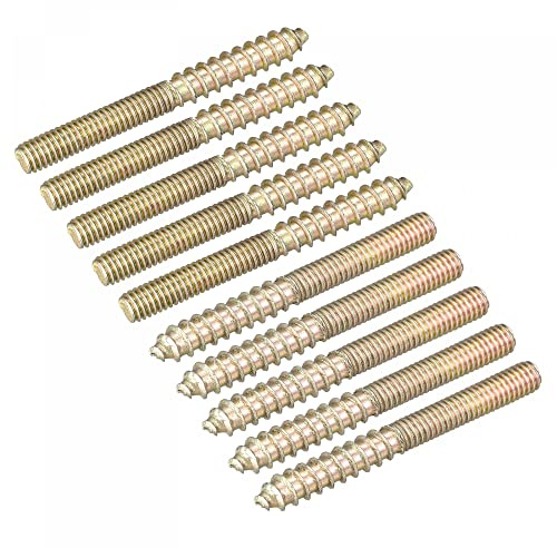 sourcing map M4 x 40 mm Stockschrauben, 50 Stück, doppelendige Gewinde-Dübelschrauben für Holzmöbel