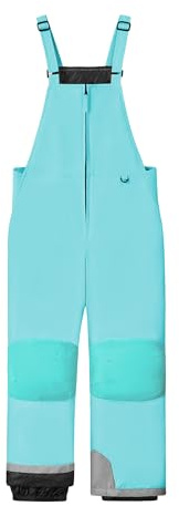 WULFUL Kids Ski Bib Pants Waterproof Boys Girls Winter Snow Pants Blue
