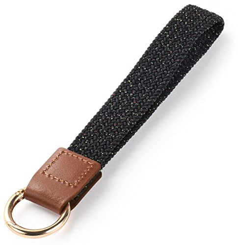 Vicloon Handledsrem, nyckelringsrem, handledsrem, nyckelband för nycklar, nyckelband med metallring och läder för bilnyckel ID-märke kortplånbok telefon kamera