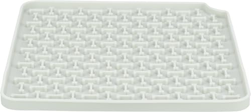 TRIXIE Lick'n'Snack Schleckmatte Silikon, dunkelgrau – 20 x 20 cm | Slow-Feeder für langsames Fressen – hält Hunde beschäftigt, beugt Schlingen vor und ist leicht zu reinigen