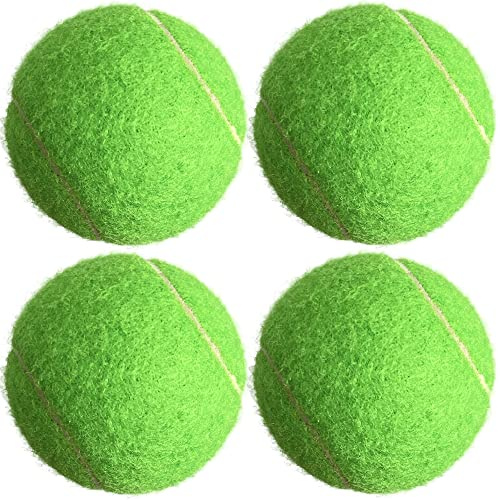HiBallBall Tennis Balls, 4 Pack Practice Tennis Balls for Beginner, Training Tennis Balls for Pets Dogs