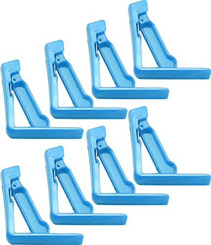 Black Duck Brand Plastic Tablecloth Clamp Holders - Spring-Loaded Clips (8, Teal)