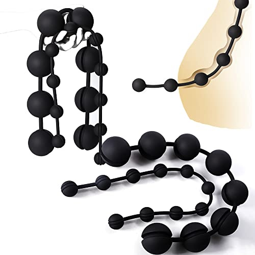 Kuaecr Extra Lang Silikon Analkugeln mit Abnehmbar Kugeln Biegsam & Hautfreundlich Analplugs Anal Kette Analdildo Buttplug Doppeldildo Sexspielzeug für Männer Frauen (6 cm Kugel)