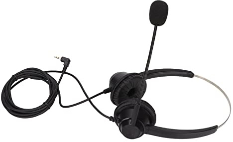 Goshyda H360D 2.5mm Telephone Headset, Noise Reduction Comfortable Binaural Wired Business Headphones with Mic, for Call Centers, Customer Service, Conference Calls