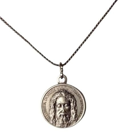DIE HEILIGE GESICHTSHROUD VON JESUS MEDAILLE MIT KETTE CM 52 - ECHTES ITALIENISCHES MESTERSTÜCK