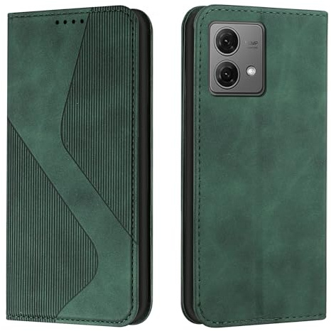 Mo-Somnus Funda para Motorola Moto Edge 40 Neo, Funda Carcasa de Cuero para Moto Edge 40 Neo, Premium Cuero Billetera Flip Protectora Carcasa Magnético con Cáscara de TPU, Ranura para Tarjeta (Verde)