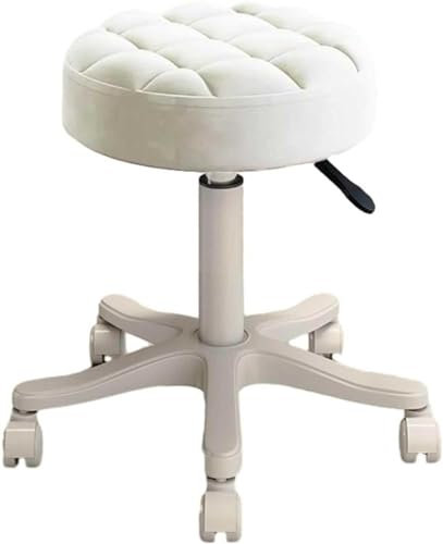 Runder Rollhocker aus Leder, für Arbeitsmassage, höhenverstellbarer Spa-Stuhl – Küchensalon, Büro, Arbeitsstuhl