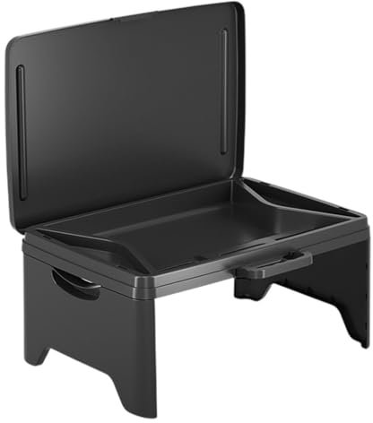 VILLCASE Portable Black Folding Lap Desk for Boy Girl Adults Multi-Functional Laptop Tray Table for Breakfast Drawing Writing and Reading Bed Compact Convenient Design for Home Office and