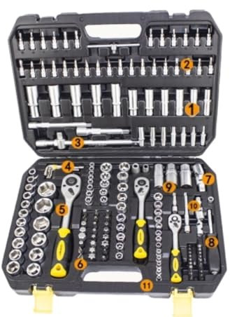 REIFOR Caisse A Outil Malette Outils Ensemble D'outils Ménagers, Kit D'outils Manuels Généraux De 178 Pièces avec Boîte À Outils De Rangement pour La Réparation Automobile Boite A Outils Complete