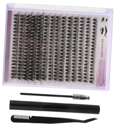 Baluue Wimpern-cluster-kits Mit Wimpern-bond-versiegelung Diy-wimpernverlängerungen Cluster-wimpernkleber Wimpernpinzette Werkzeuge Für Selbstanwendung Zubehör Schwarz