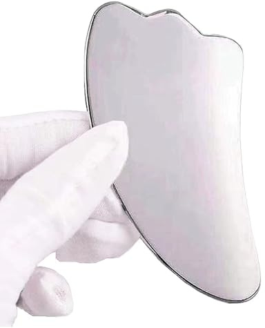 TIBROMTACK Titanium Gua Sha Tool für Gesicht, Hals, Kiefer, Körper Massage und und entlastet Gesichtsschwellungen zu verbessern Schönheit, Hautpflege Geschenk.