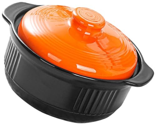 BEBEMOKO Pentola in Ceramica per Zuppa e Stufati Casseruola Resistente al Calore per Cucinare Casa Utensili da Cucina Essenziali Fondo Uniforme per Risparmiare Gas