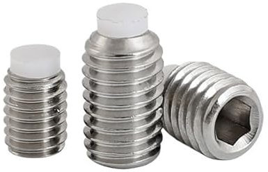 Sechskantschrauben mit Innensechskant， 2/5 Stück M3 M4 M5 M6 M8 M10 Länge 3–20 mm 304 Edelstahl Kopf Sechskant Innensechskant Kunststoff Nylon Hund konvexer Endpunkt Spitze Madenschraube Stellschraube