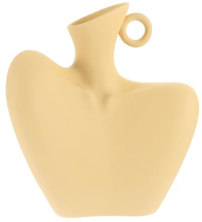 Amosfun Körpervase Kunst Minimalistisches Design Keramikvase für Getrocknete Blumen Schmuck für Bücherregal-