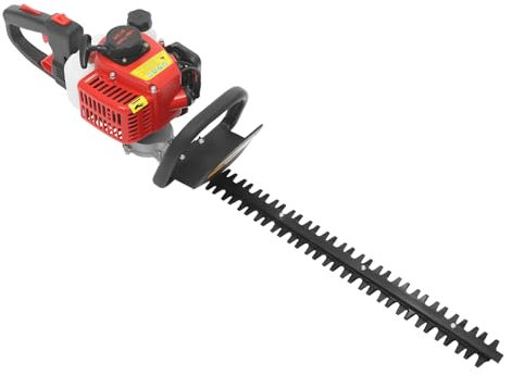 Tagliasiepi a benzina a 2 tempi, motore 22,5 cc, tagliasiepi termici con manico girevole a 180°, capacità serbatoio 0,6L, lunghezza della lama 56 cm, per parco, giardino, scuola