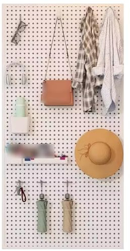 Panneaux muraux en métal – Rangement à outils pour la maison, le bureau, le garage, la salle d'artisanat – Panneau perforé blanc 60 x 160 cm