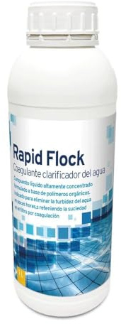 NC Rapid Flock Clarificador del Agua para Piscinas 1 Litro - Ayuda a Que el Filtro atrape Las partículas más pequeñas del Agua. Agua cristalina con una Sola dosis. ¡Muy Efectivo!