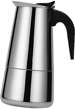 POPETPOP Caffettiera in Acciaio Inox per Caffè Espresso Caffettiera da Piano Cottura Accessori da Cucina Utensili da Caffè Design Leggero e Portatile