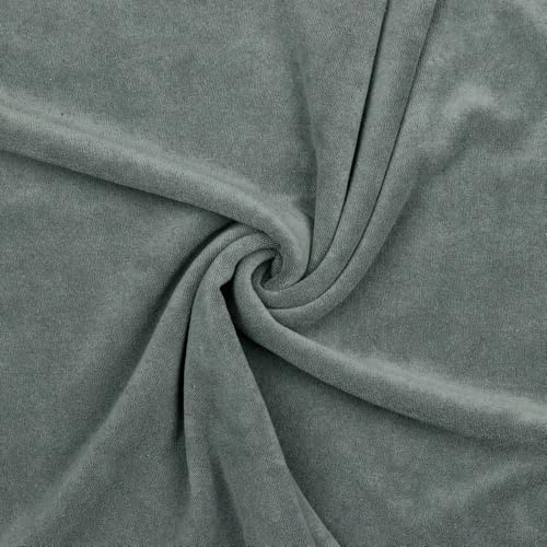 Stretchfrottee Meterware – Sommerfrottee aus 80 % Baumwolle, 20 % Polyester – 150 cm breit – Öko-Tex Standard 100 – ab 50 cm – ideal für Strandkleider, Shirts & Hosen (anthrazit)