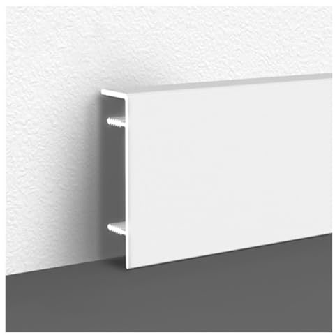 Rodapié de aluminio moldeado para garaje, baño, sala de estar y pasillo, zócalo blanco personalizable y resistente al desgaste