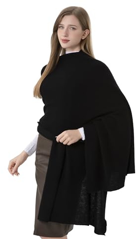 HOPETLA Kaschmir-Wickeltuch, warm, weich, gestrickt, Stola für Damen, Flugzeug, Reise, Decke, Schal, 221 x 71,1 cm, extra groß, Pashmina