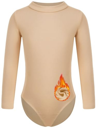 Raenseen Turnanzug Für Mädchen Gefüttert Mit Fleece Ballettanzug Klassischer Tanz Ballerina Langarm Jumpsuit Sportlich Warmes Training Herbst Winter