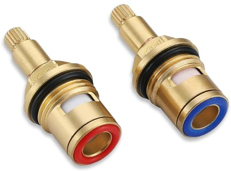 Tap Cartridge Replacement,Brass Replacement Faucet Cartridges,Mixer Tap Cartridge,for Kitchen, Bathroom, and Shower, with Ceramic Discs, Universal, Leak-Proof Cartridges Replacements (with Screws)