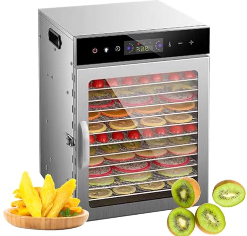 Déshydrateurs Alimentaires en Acier Inoxydable - 8/12/18 Plateaux avec écran Tactile, minuterie et Thermostat pour légumes séchés et collations 12 Couches