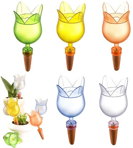 Garden Watering Spikes - Greenhouse Irrigation Stakes - Reusable Flower-Shaped Watering Spikes for Vegetable Flowerbed Lawn Raised Bed Cactus Nursery Greenhouse Indoors Backyard