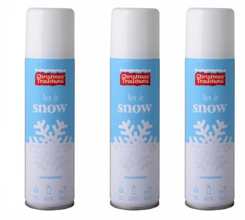 FÜNDIG Schneespray 3er-Set - Maximaler Winterzauber - Kunstschnee Vorratspack - Dekospray - Schneespray - DIY Deko Komplettset -Schnee Spray 3 Stück - Kunstschnee Großpack