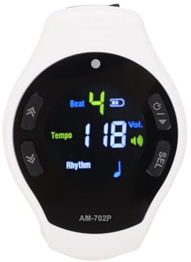 SUNGOOYUE Métronome, Générateur de Rythme Dynamique Portable et Rechargeable avec écran Couleur pour Course à Pied, Entraîneur de Tempo à la Corde à Sauter (WHITE)