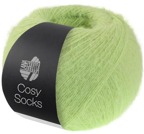 LANA GROSSA Cosy Socks | Flauschiges Sockengarn mit Merinowolle, waschmaschinenfest | Handstrickgarn aus 70% Schurwolle (Merino) & 30% Polyamid| 100g Wolle, Stricken & Häkeln | 400m Garn FB 5