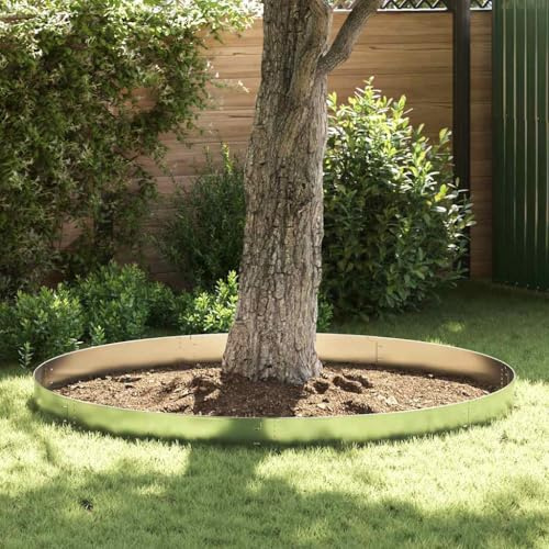 Lot de 5 bordures de clôture de jardin - En acier galvanisé - 100 x 14 cm - Pour l'aménagement paysager, les anneaux d'arbre, la cour et les chemins