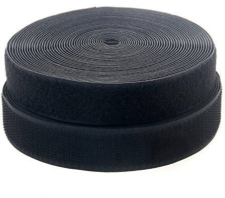 TUKA 82 fot x 50 mm krok och ögla sy på tejp, 25 meter (25 m krok och 25 m ögla), bredd 50 mm, baksidan inte självhäftande, sy på krok och ögla, TKB5030 svart
