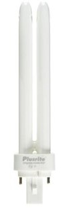 Plusrite #4024 PL26W/2U/2P/827 26 watt Double-Tube Compact Fluorescent Lamp, Offset 2-Pin (G24d-3) Base, 2700K, 1800 lumens, 10,000hr Life