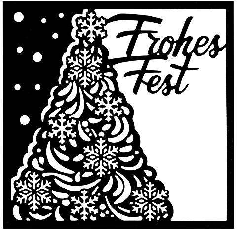 Ideen mit Herz Stanzschablone, Frohes Fest 2, 14cm x 14cm, passend für gängige Stanzmaschinen | Schablone zum Gestalten von Grußkarten, Einlegern | Weihnachten, Advent
