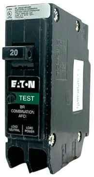 Eaton BRP120AF 20 amps Combination AFCI Single Pole Circuit Breaker, Black