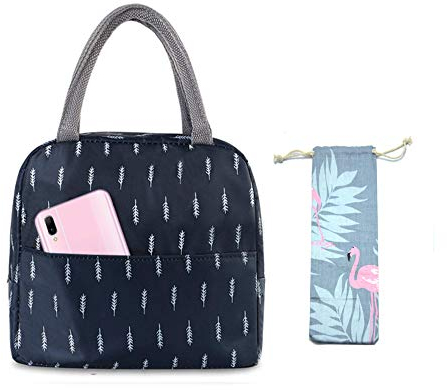 Binoster - Bolsa de almuerzo para oficina, bolsa de almuerzo frescura, bolsa de transporte de comidas de picnic, bolsa de bolsillo, lona impermeable aislada para mujer, hombre, escuela y oficina,