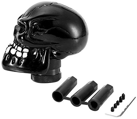 Aramox Pomo Cambio de Marchas, Cabeza de Cráneo Esquelética Car Gear Modificado Palanca de Cambio de Marchas Palanca Palanca de Cambio Universal(Black)