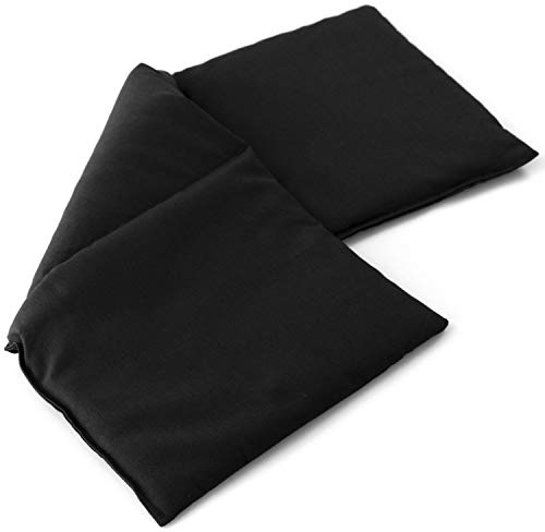 GIRAFFENLAND Leinsamenkissen 20x50cm groß 3-Kammer - schwarz - Wärmekissen, Körnerkissen - schwarz