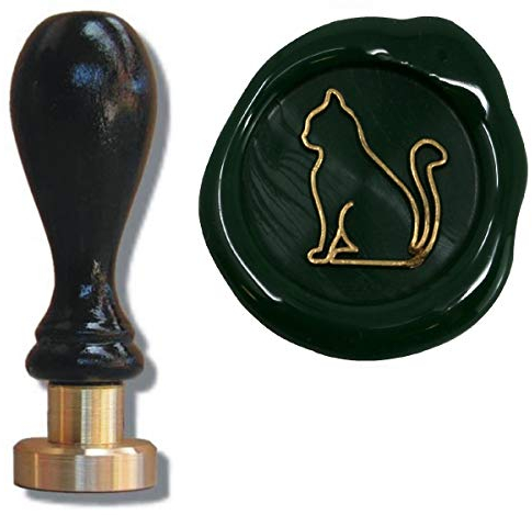Siegel Stempel Petschaft Katze 24 mm, Siegelstempel Briefsiegel Kätzchen Silhouette