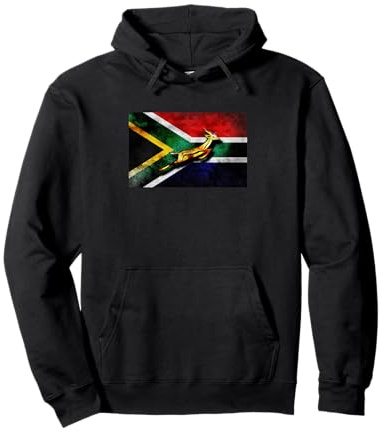 Springbok Bokke South African Flag Vintage Rugby Pullover Hoodie