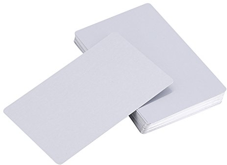 yolina Visitenkarten, 50 Stück Visitenkarten aus Metall, Sublimationsband, weiß, Sublimationskarten aus Metall, graviert, 3,4 x 2,1 Zoll (0,30 mm) (Silber)