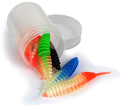 Storfisk fishing & more Feinripp Wurm Kunstköder für Forelle und Barsch aus Weichgummi mit Lamellen, Größen und Aromastoffe erhältlich, schwimmend
